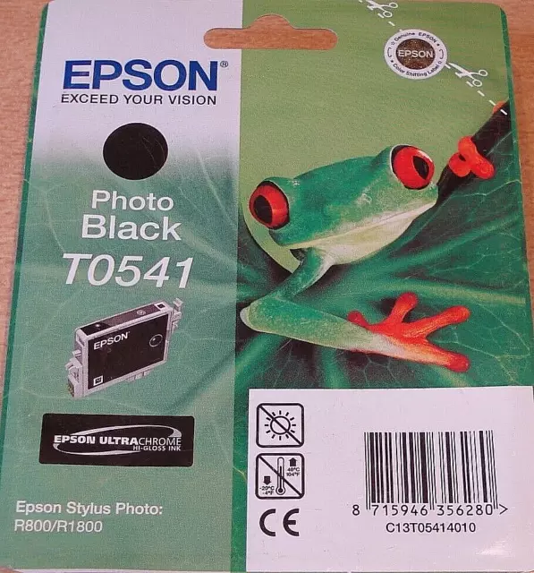 GENUINE EPSON T0541 TO541 Photo Black cartridge ORIGINAL OEM FROG ink R800 R1800