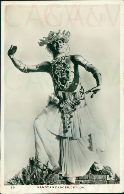 Caylon Kandyan Dancer Real Photo Ceylon Pictorials Sri Lanka