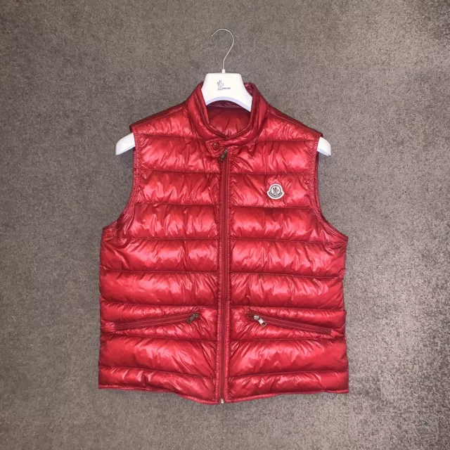 Moncler red body warmer sales