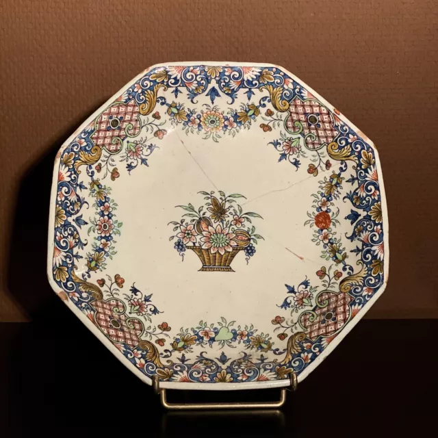 assiette céramique faïence rouen 18eme XVIIIeme siècle 18th century