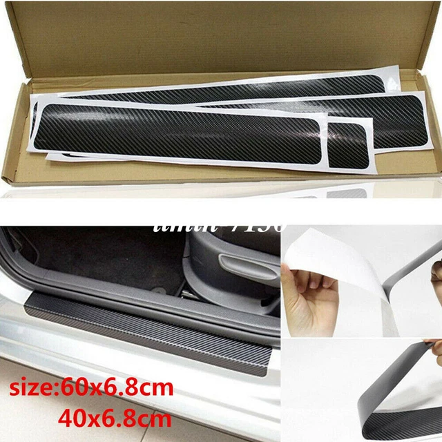 ACCESSORIES CAR INTERIOR Door Sill Scuff Cover Carbon Fiber Vinyl Wrap