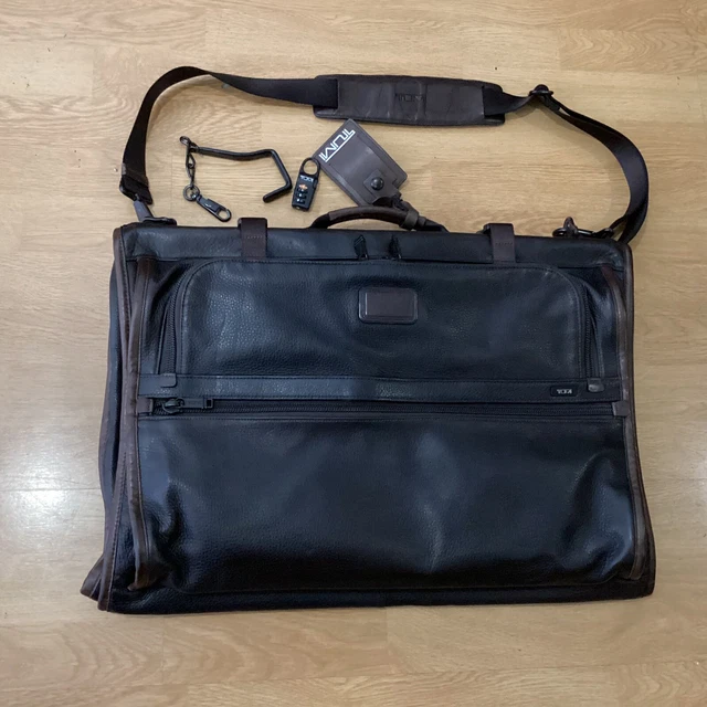 Tumi Alpha 92133Bhr Tri-Fold Leather Brown Suitcase Garment Bag  22”