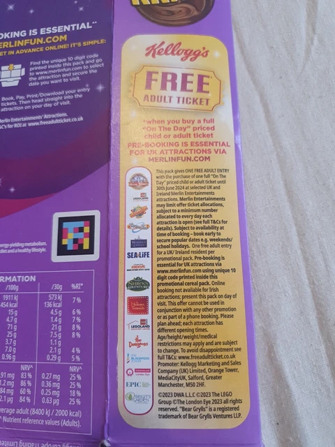 Free Adult Ticket Voucher Merlin Alton Towers Chessington Thorpe Park Legoland