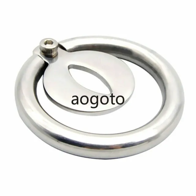 Stainless Steel Male Chastity Device Flat Cage for Men Small Metal Lock Belt