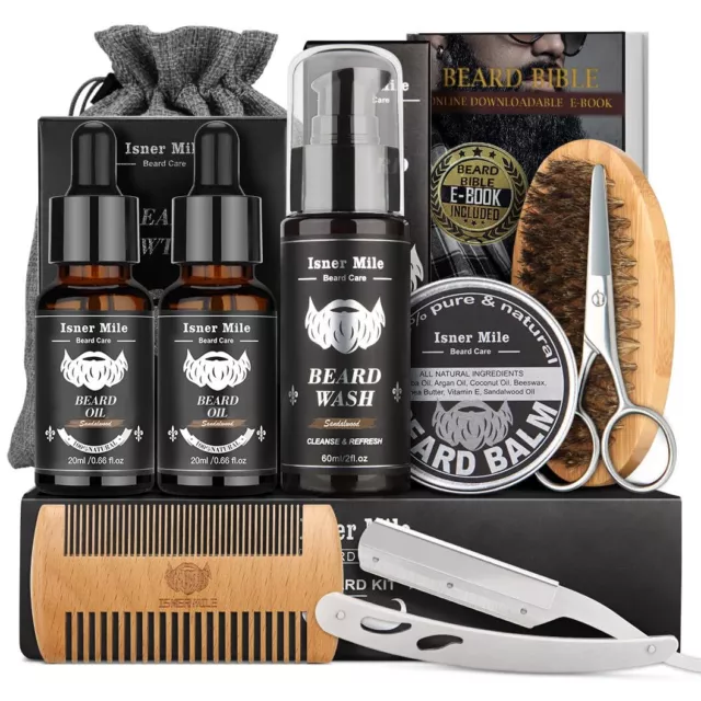 Beard Kit for Men Grooming Trimming Tool Complete Set Shampoo Wash Beard Care