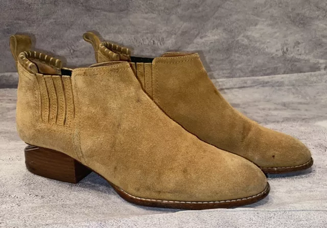 Alexander Wang Kori Ankle Boots Suede Western Chelsea Cut Out Mirror Heel 37 8US