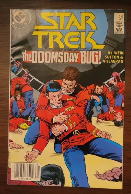 Star Trek #34 The Doomsday Bug! Jan 1987 DC Comics NEWSSTAND VF Condition