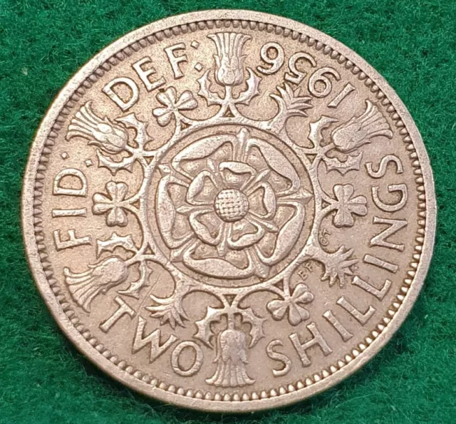 1956 Elizabeth II Two Shillings Coin