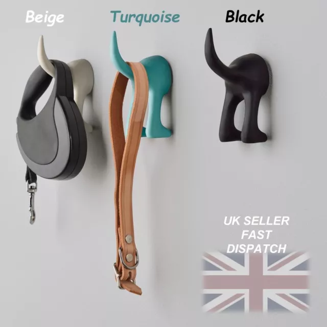 DOG TAIL WALL Hooks Coat, Lead & Key Hanger in Cast Iron & Slate £14.99 -  PicClick UK