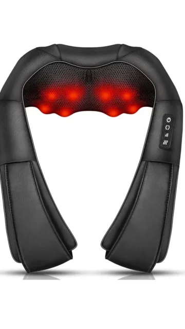 JOMARTO Back and Neck Shoulder Massager with Electric Heat Deep Kneading Massage