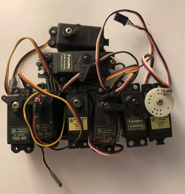Lot of Eight Used RC Servos, Futaba, Tower Hobbies Lot of Eight Used RC Servos, Futaba, Tower Hobbies