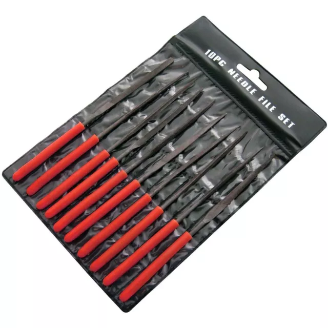 10Pc Mini Needle File Set Precision Micro Files Craft Metal Work Tools + Wallet