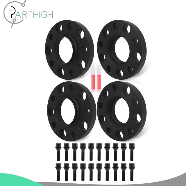 Pair Of 15mm Hub-Centric Wheel Spacers For BMW 5x120 Bolt Pattern (12x1.5 Studs) - 2 Pack