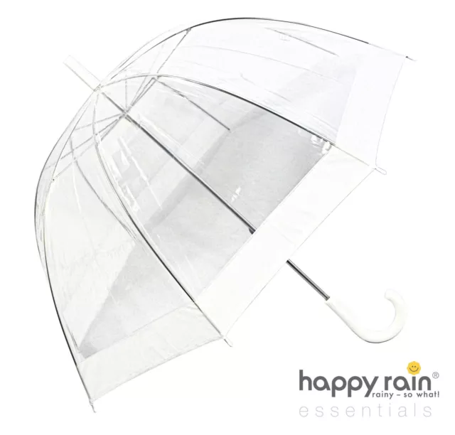 Regenschirm transparent durchsichtig weiß Hochzeit Glockenschirm happy rain