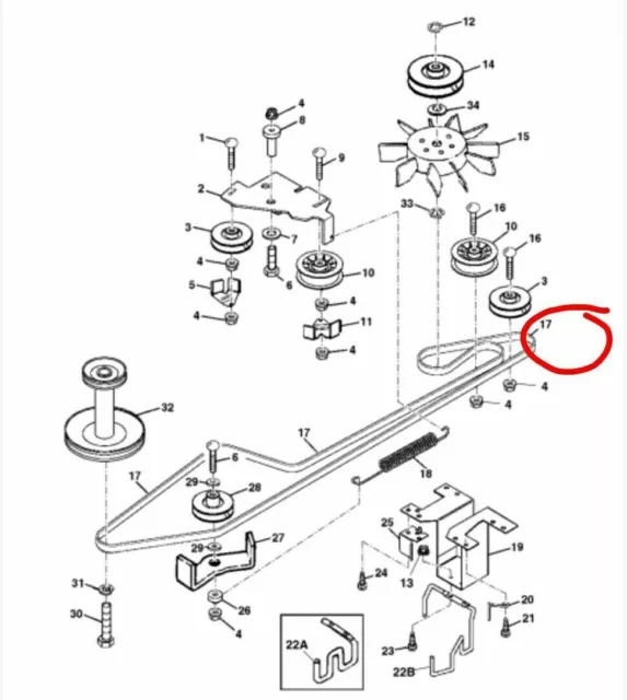 John deere drive clearance belt