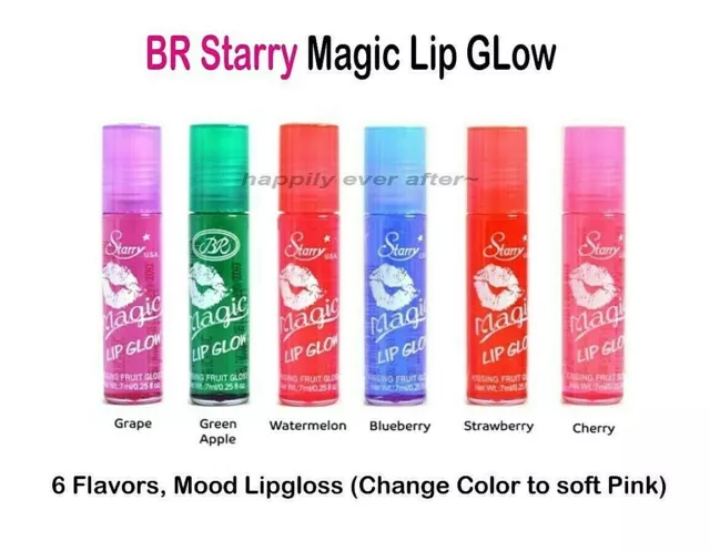BR STARRY MAGIC Lip Glow Kissing Fruit Lip Gloss - 6 PCs Color