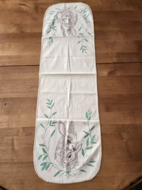 Vintage Print Table Runner DEER & FLORAL Print