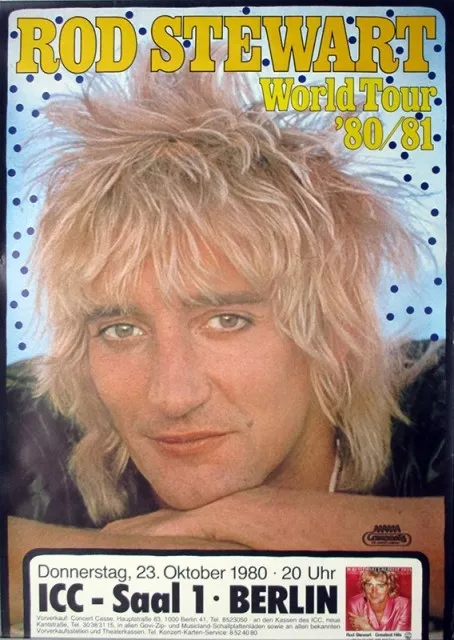 STEWART, ROD - 1980 - Plakat - In Concert - World Tour - Poster - Berlin