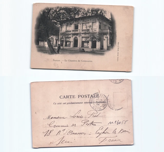 (n16055)   Saigon Handelsgebäude 1904  Ansichtskarte Indochina (französisch