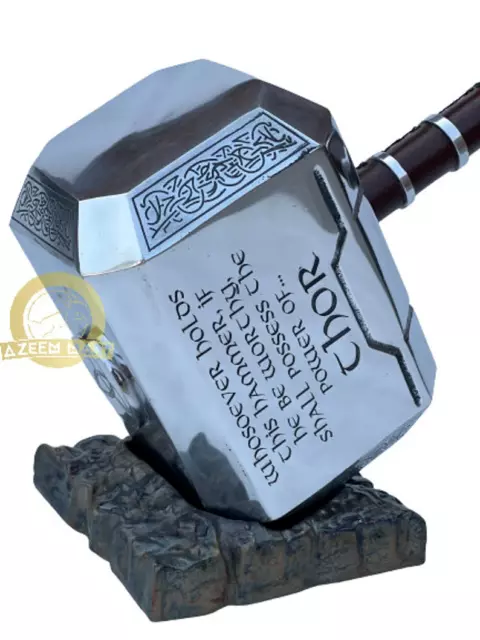 Thor Hammer 1:1 Mjolnir Metal Replica Resin Base Avengers Prop Replica Aluminum,