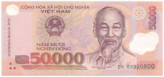 Viet Nam Banknote 50,000 VND (Nam Muoi Nghin Dong) Polymer