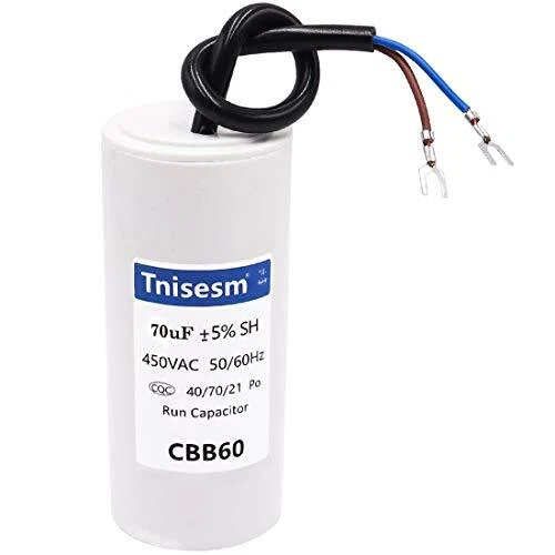 70uF CBB60 Run Capacitor 450V AC 2 Wires for Start-up of AC Motors wi...