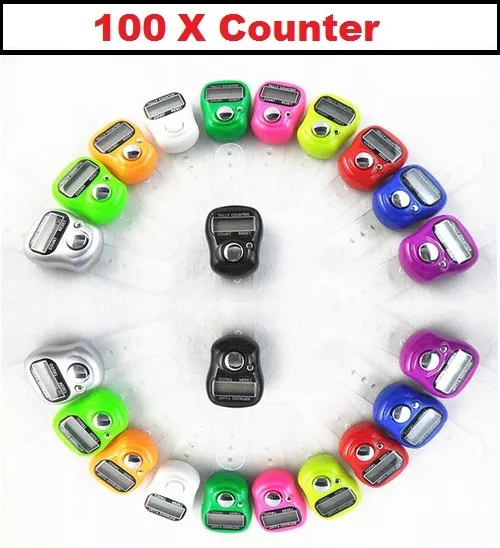 100 x DIGITAL FINGER RING TALLY COUNTER Row counter TASBEEH  JOB LOT Wholesale