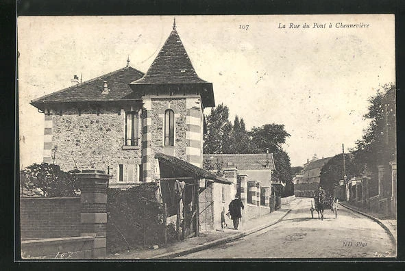 CPA Chennevière, La Rue du Pont