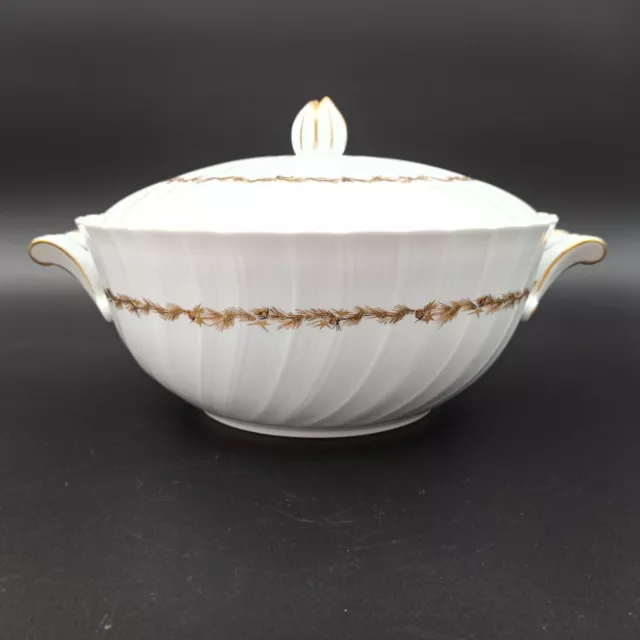 SOUPIÈRE EN PORCELAINE DE LIMOGES BERNARDAUD Modèle CHARDONS DORÉS