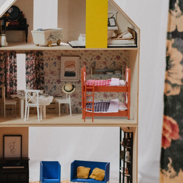 MINI DOLL BED Wooden Dolls House Bunk Beds Sofa Child £7.25 PicClick UK