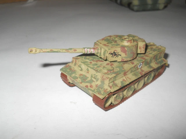 ROCO MINITANK WWII German Tiger Tank, Camo Painted Tank Built Decaled