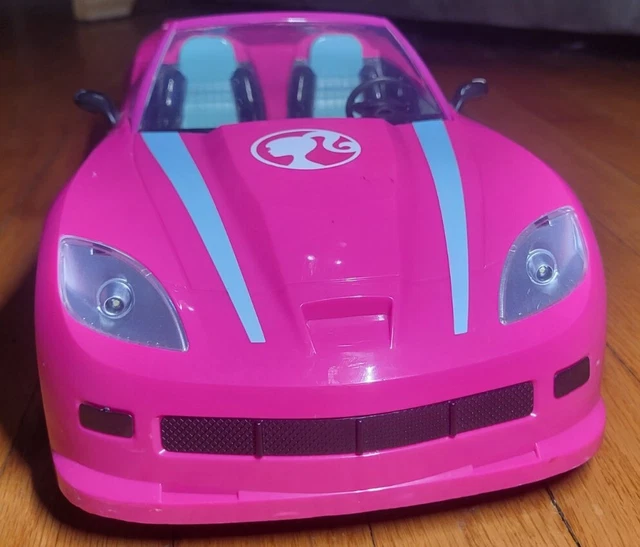 BARBIE FULL FUNCTION RC Remote Control Pink Convertible Car With Lights