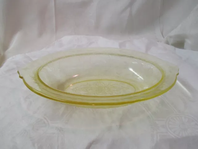 Vintage Indiana Depression Glass yellow oval Serving Bowl Horseshoe