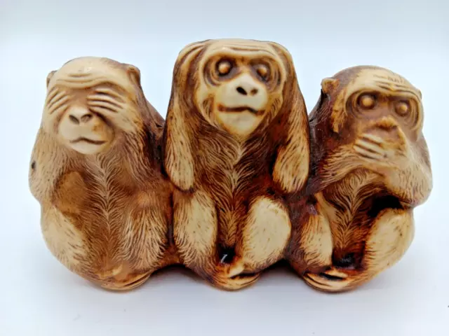 Vintage Three Wise Monkeys See No Evil Hear No Evil Speak No Evil Made in Japan