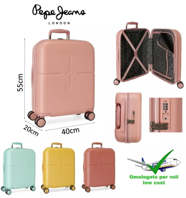 TROLLEY PICCOLO BAGAGLIO a mano rigido colorato valigia viaggio 4 ruote con  TSA EUR 129,00 - PicClick IT