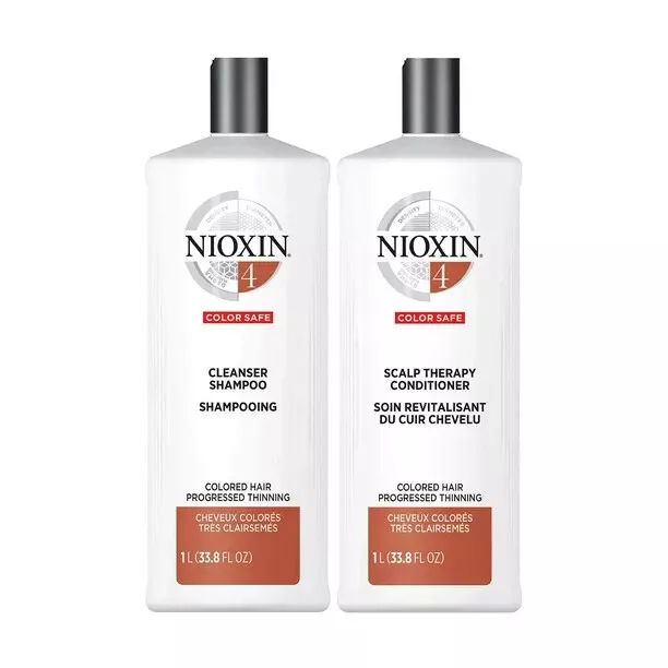 Nioxin System 4 Cleanser Shampoo and Scalp Therapy Conditioner  33.8oz Set / Dou