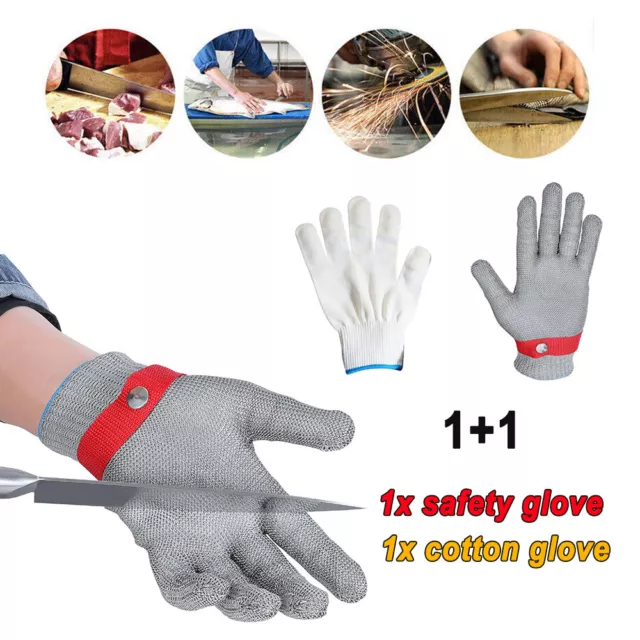 Safety Stainless Steel Work Gloves Cut Resistant Wire Metal Mesh Anti Cut Gloves