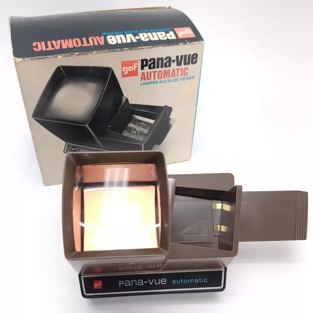 GAF Pana-Vue Automatic Lighted 2x2 Slide Viewer Vintage Battery Operated READ