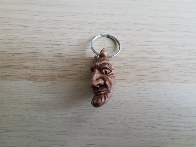 Wooden DEVIL EVIL traditional Handmade, Keychain