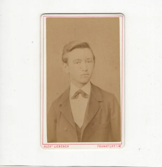 Alexander Liebener CDV Foto Feiner Junge - Frankfurt Main 1870er