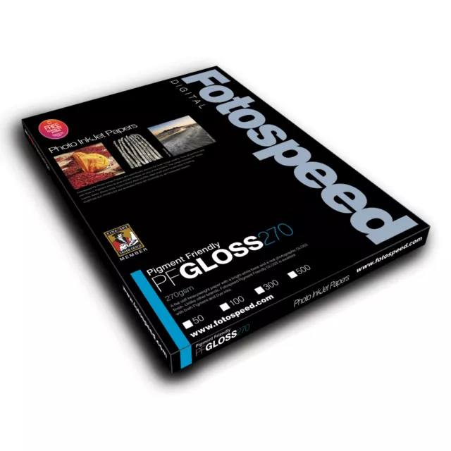 Fotospeed Pigment Friendly 270gsm Gloss Photo Paper. A4 - 50 Sheets. Pro Inkjet.