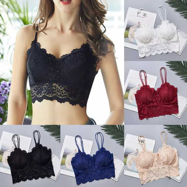 Push up Strapless Bra Lingerie Womens Sexy Lace Floral Padded Bralette Underwear