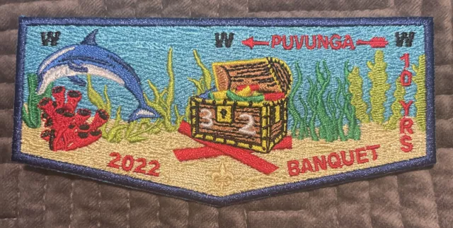 Puvunga Lodge 32 OA BSA 2022 “Banquet” Flap Long Beach Area Council -10 Years