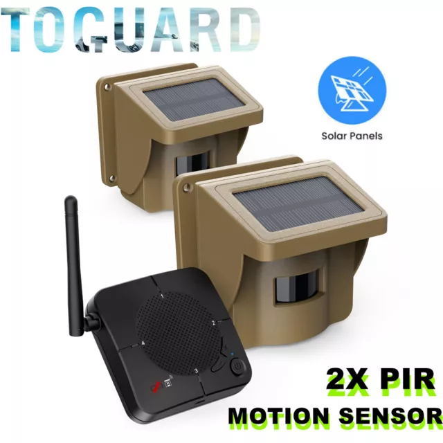 Solar Driveway Alarm - 1/2 Mile Long Range Wireless PIR Motion Sensor & Detector