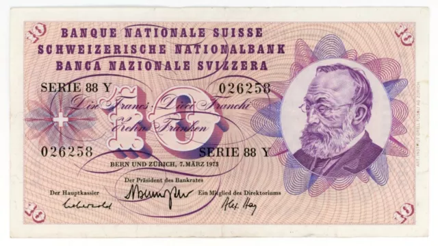 1973 Switzerland 10 Francs P45s.43 #19183