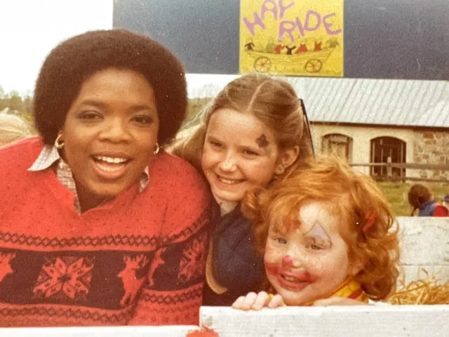 G7 Photograph Girls With OPRAH WINFREY Hay Ride 1970's