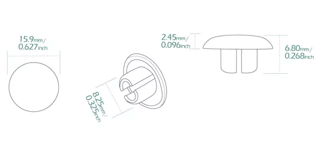 Boulon chromé écrou de vis capuchon capuchon de capuchon de couverture 10 mm boulon (clé M8 Allen) x6 pièces 2