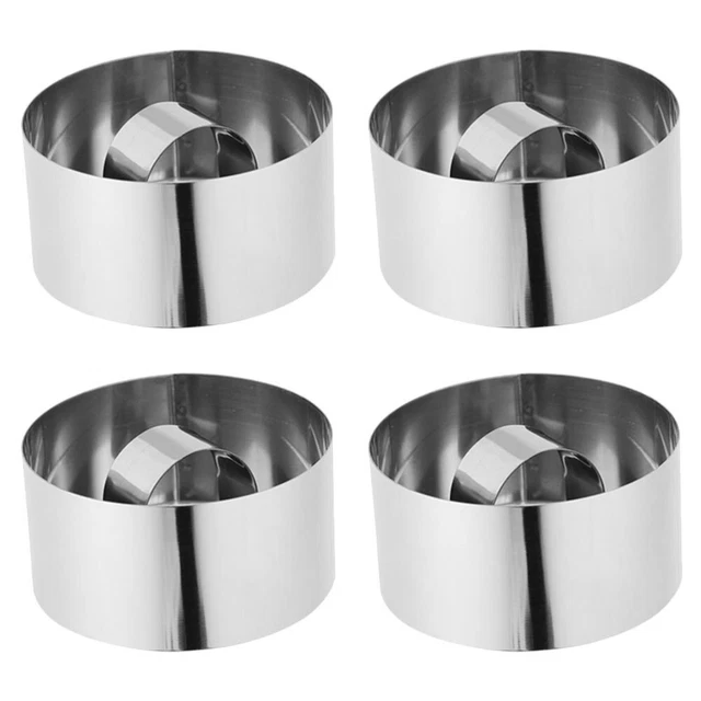 4 piezas Anillos de espuma de acero inoxidable molde de espuma galletas masa espuma molde de corte