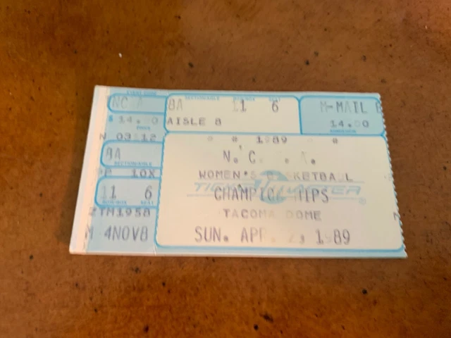 1989 Tennessee Vols v Auburn Tigers Women's Basketball Championship Ticket 4/2