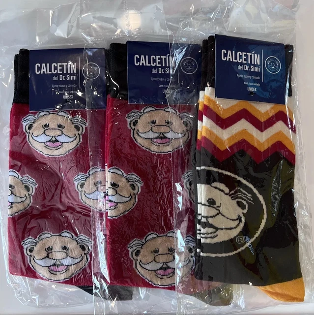 3 Pairs Dr. Simi Cartoon Mexican Pharmacy Socks Unisex 75% Cotton FREE SHIPPING